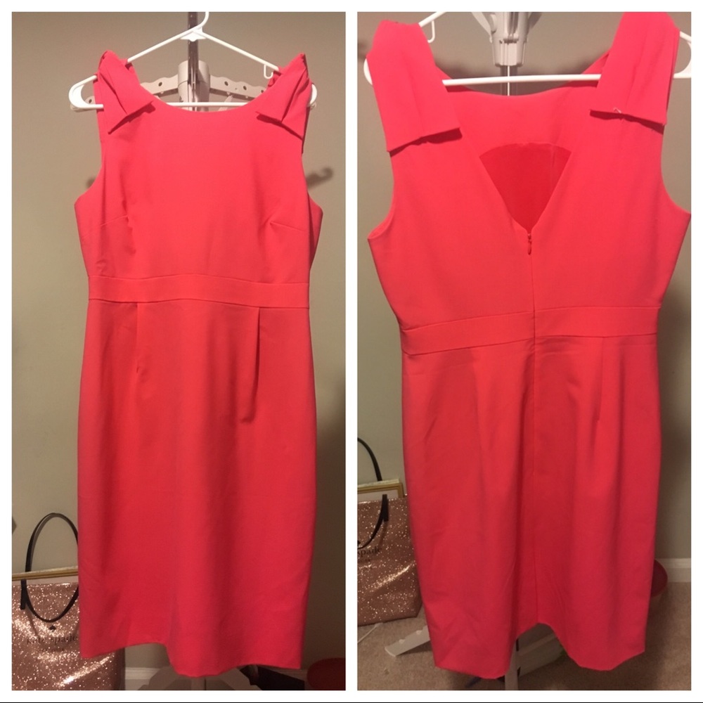 J. Crew Origami Bow Dress in Coral